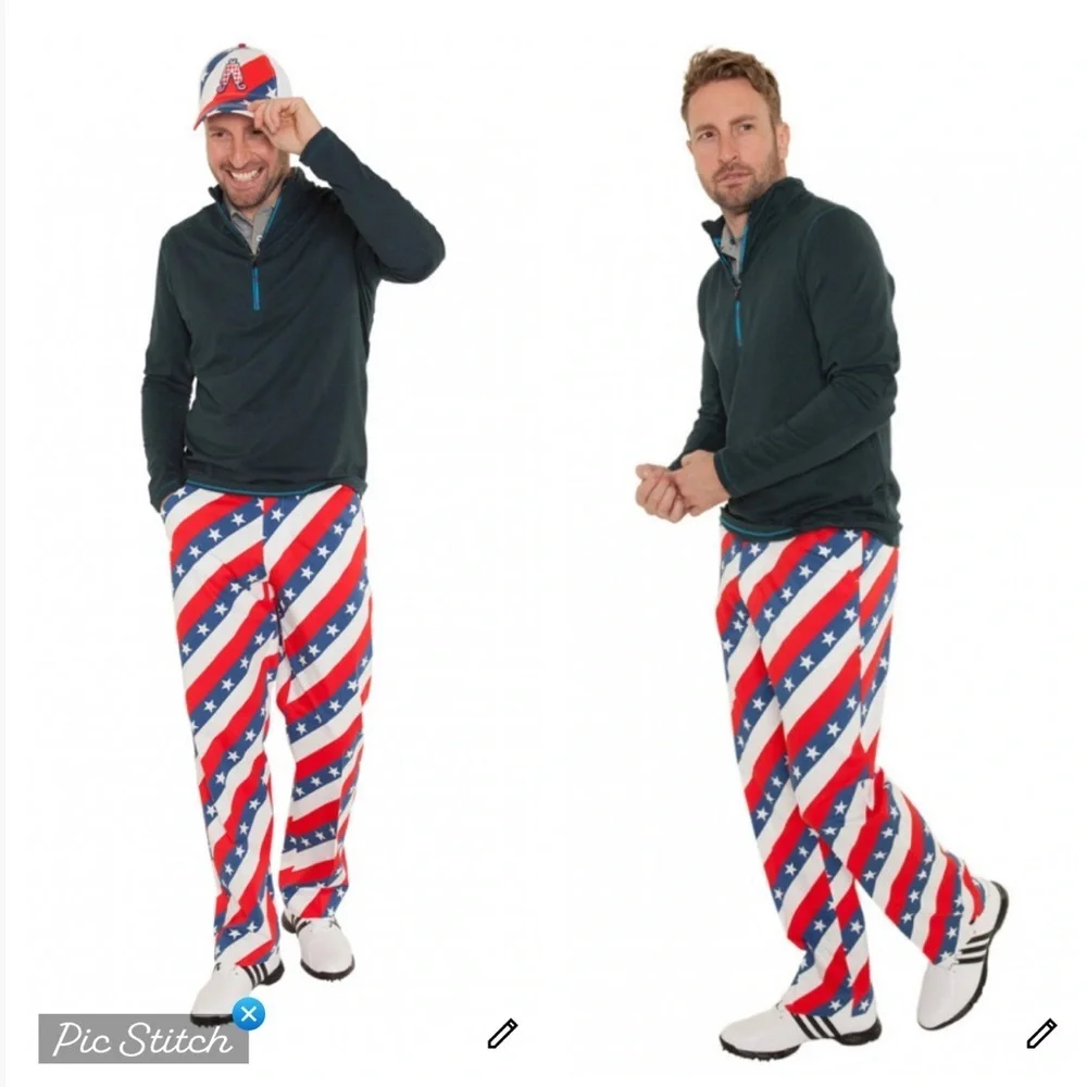 Royal & Awesome Pars and Stripes Golf Pants